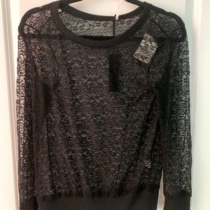Poof Apparel, NWT, Black Lace Top